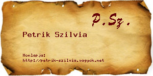 Petrik Szilvia névjegykártya