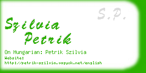 szilvia petrik business card
